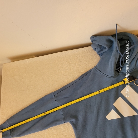 ADIDAS three bar 3B logo orbit hoodie sweatshirt in violet blue flattering fit - Picture 16 of 17